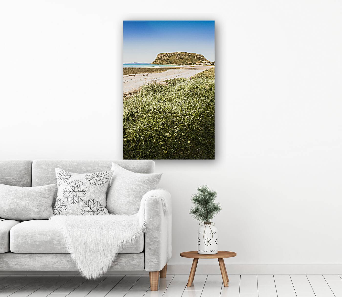 Scenic stony seashore Reproduction