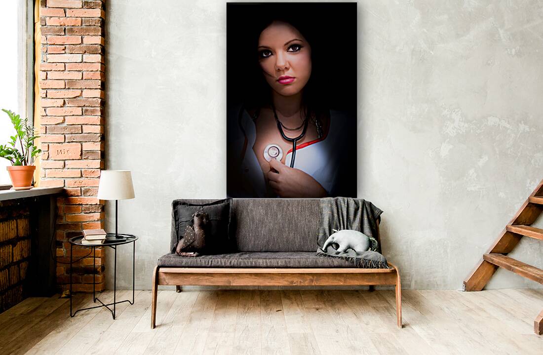 Love Struck Stethoscope Nurse Reproduction