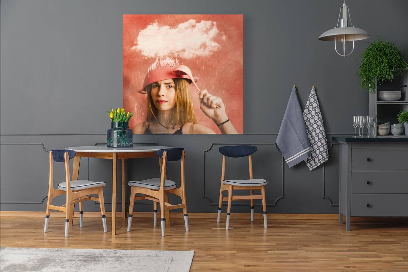 Thinking pinup baker Reproduction