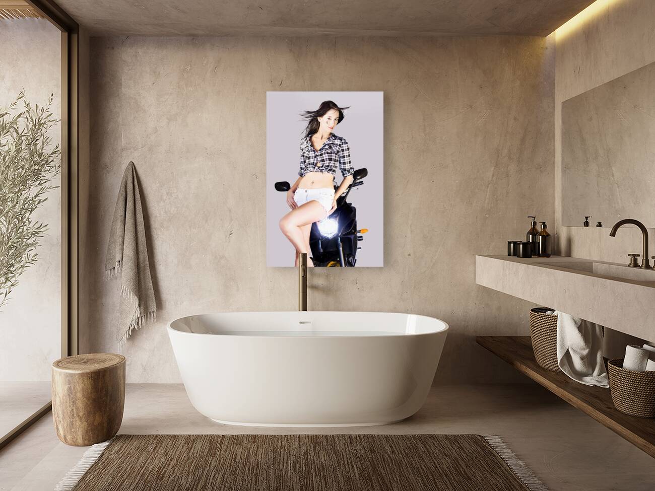 Sexy Biker Girl Reproduction