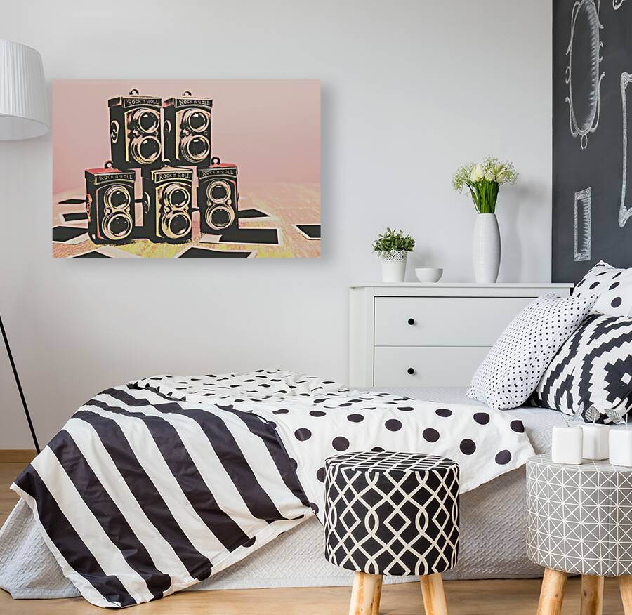 Retro photo camera pop art  Reproduction