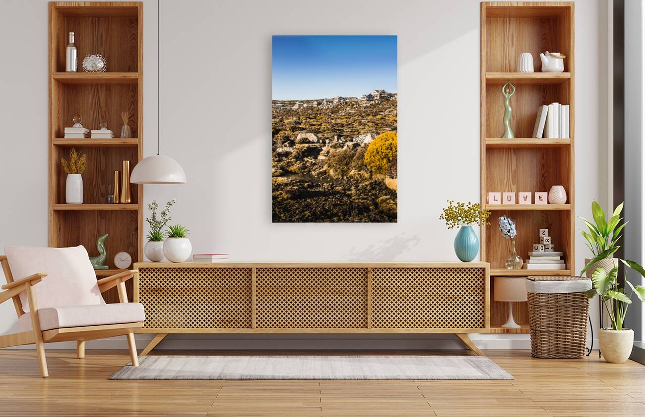 Rugged mountain town Reproduction