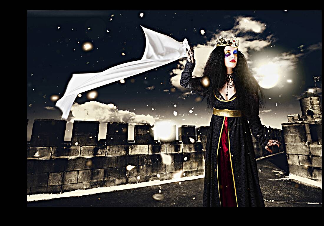 Fantasy princess awaiting prince charming rescue Reproduction