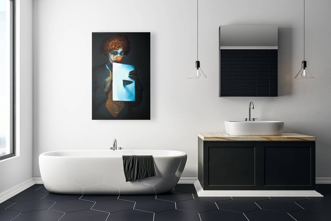 Disturbed Clown With Knife Reproduction