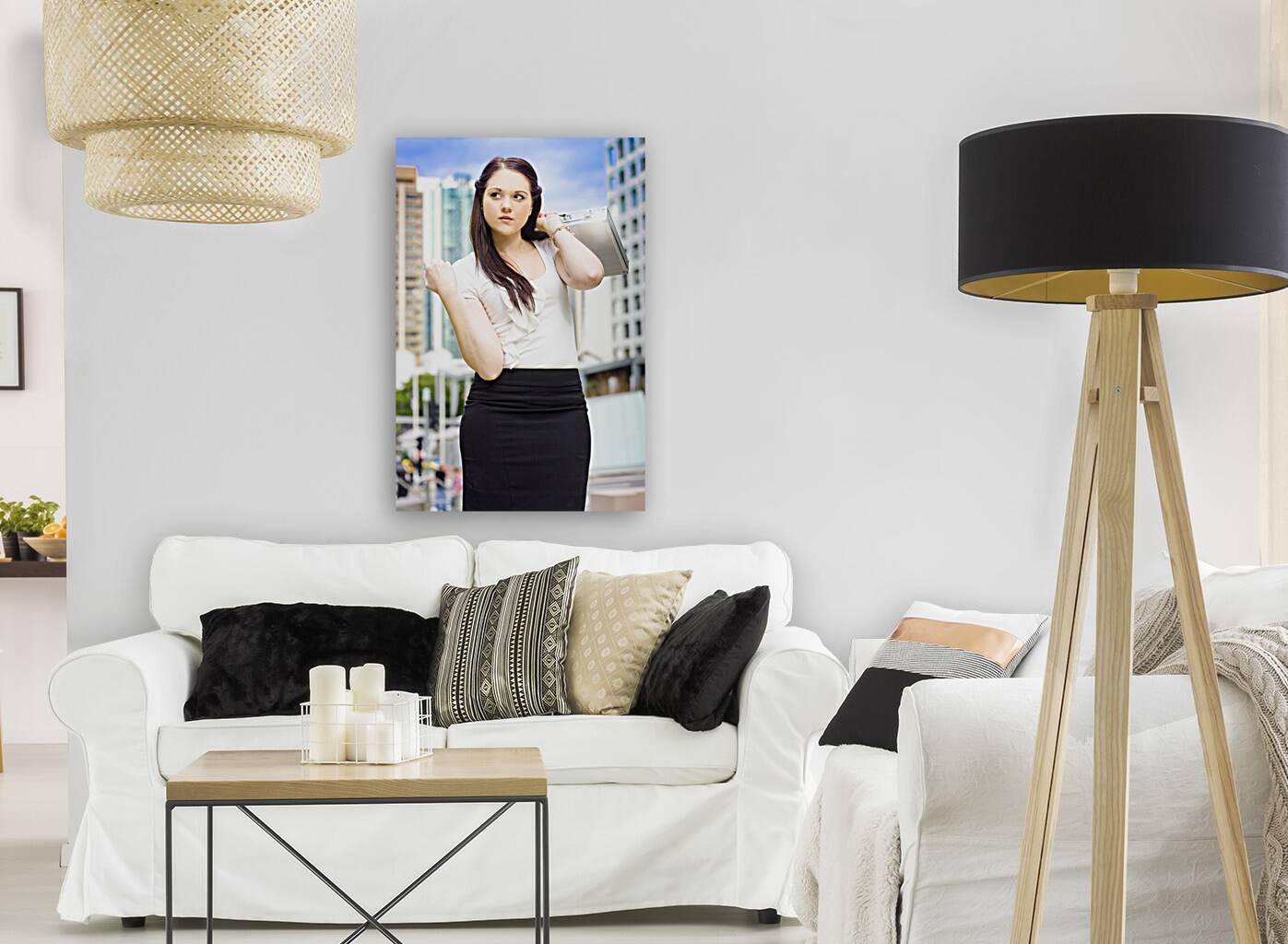 Professional City Lawyer Holding Silver Briefcase Reproduction