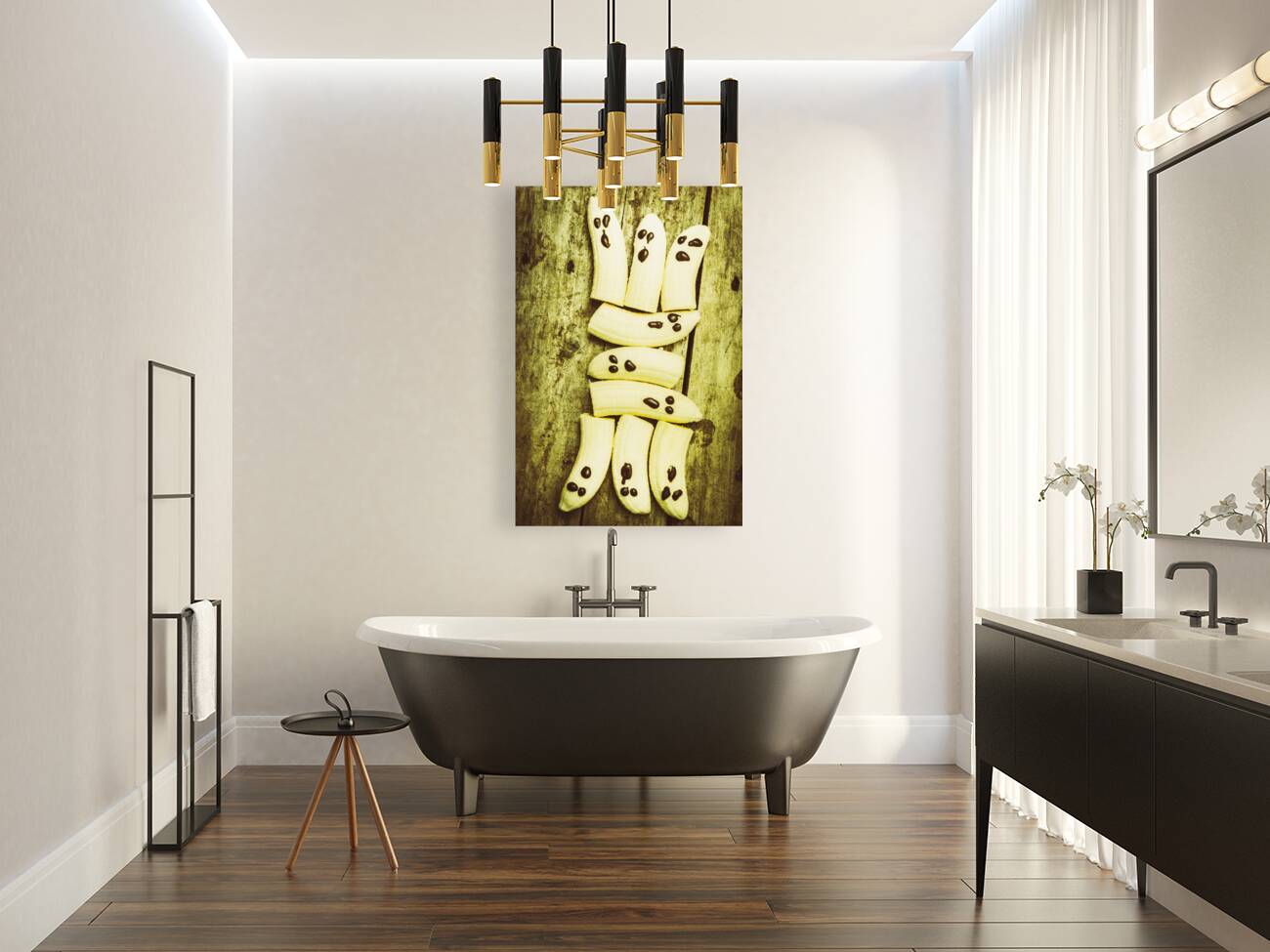 Bananas with painted chocolate faces Reproduction