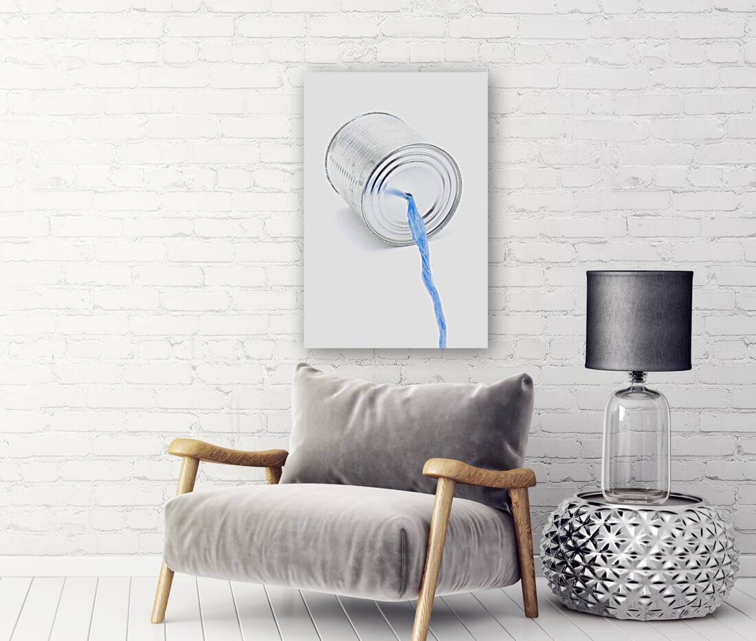 Tin Can Telephone Communication Isolated On White Reproduction