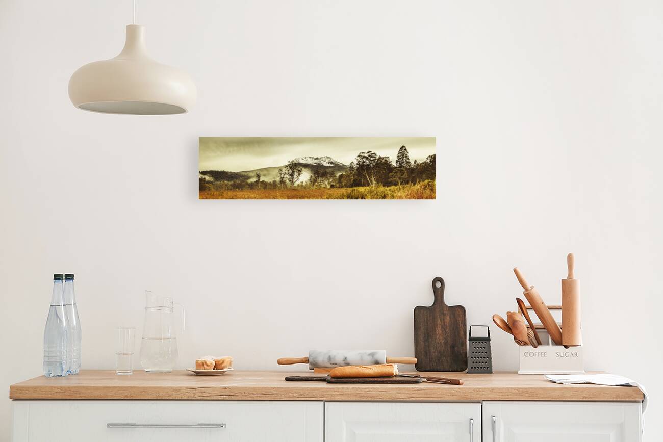 Ice covered mountain panorama in Tasmania Reproduction