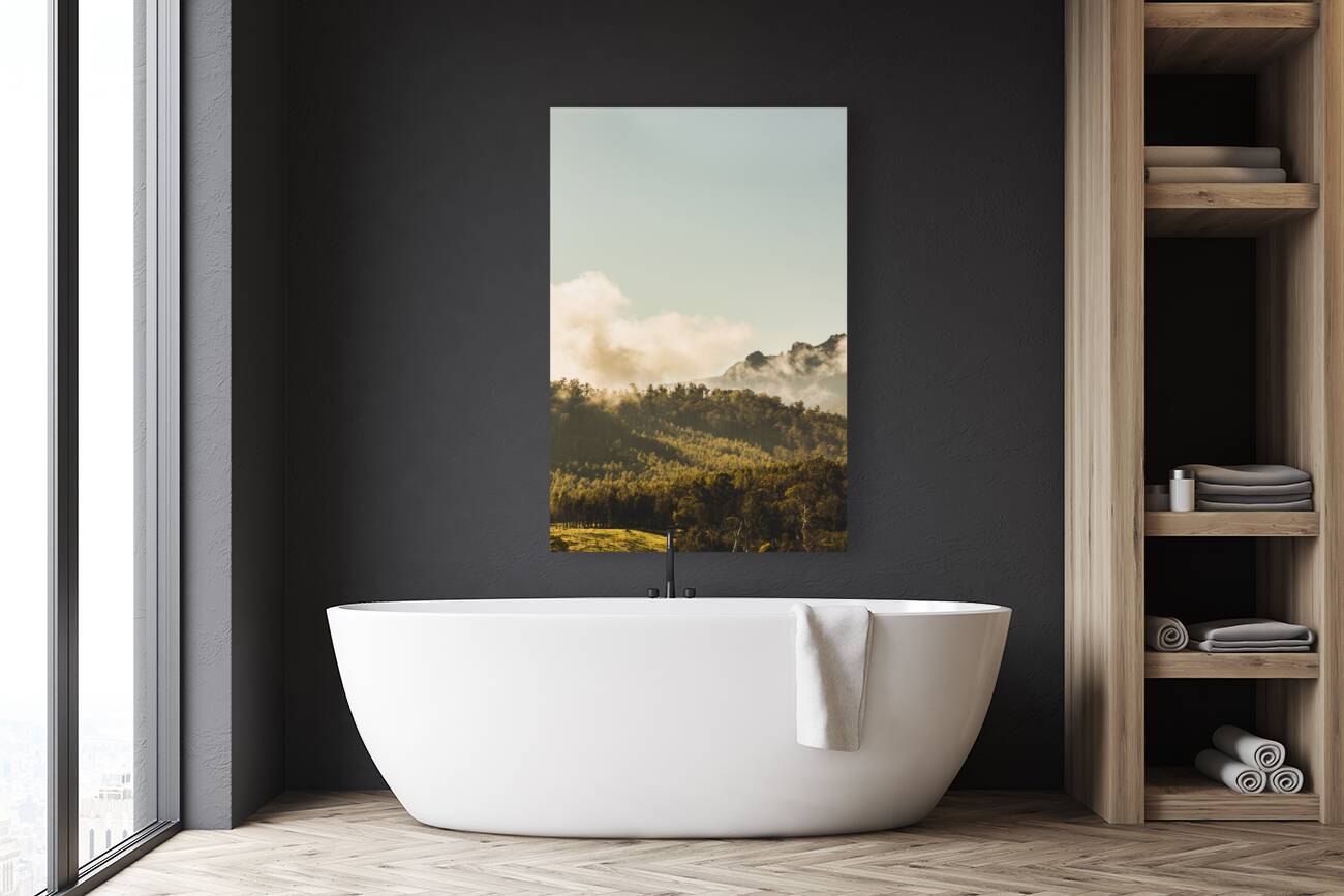 Misty mountain peaks Reproduction