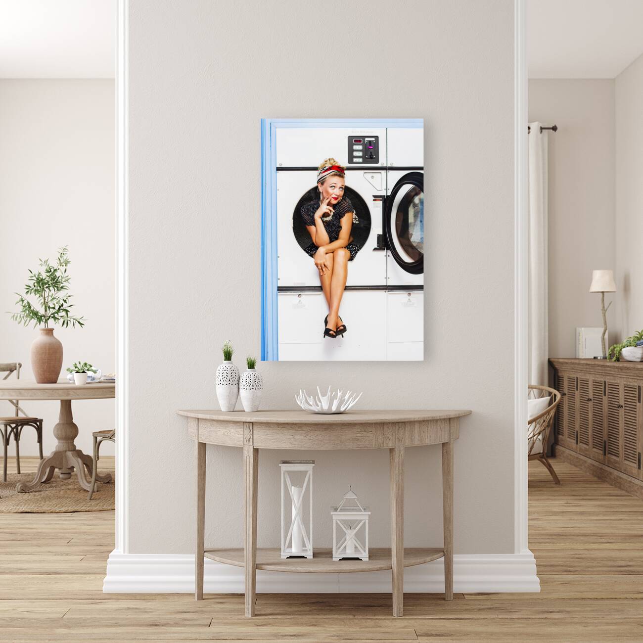 Laundromat Pin-up portrait Reproduction