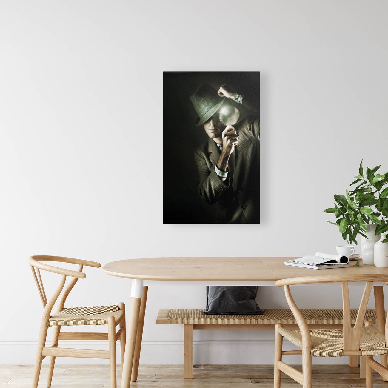 Vintage Undercover Spy On Dark Background Reproduction