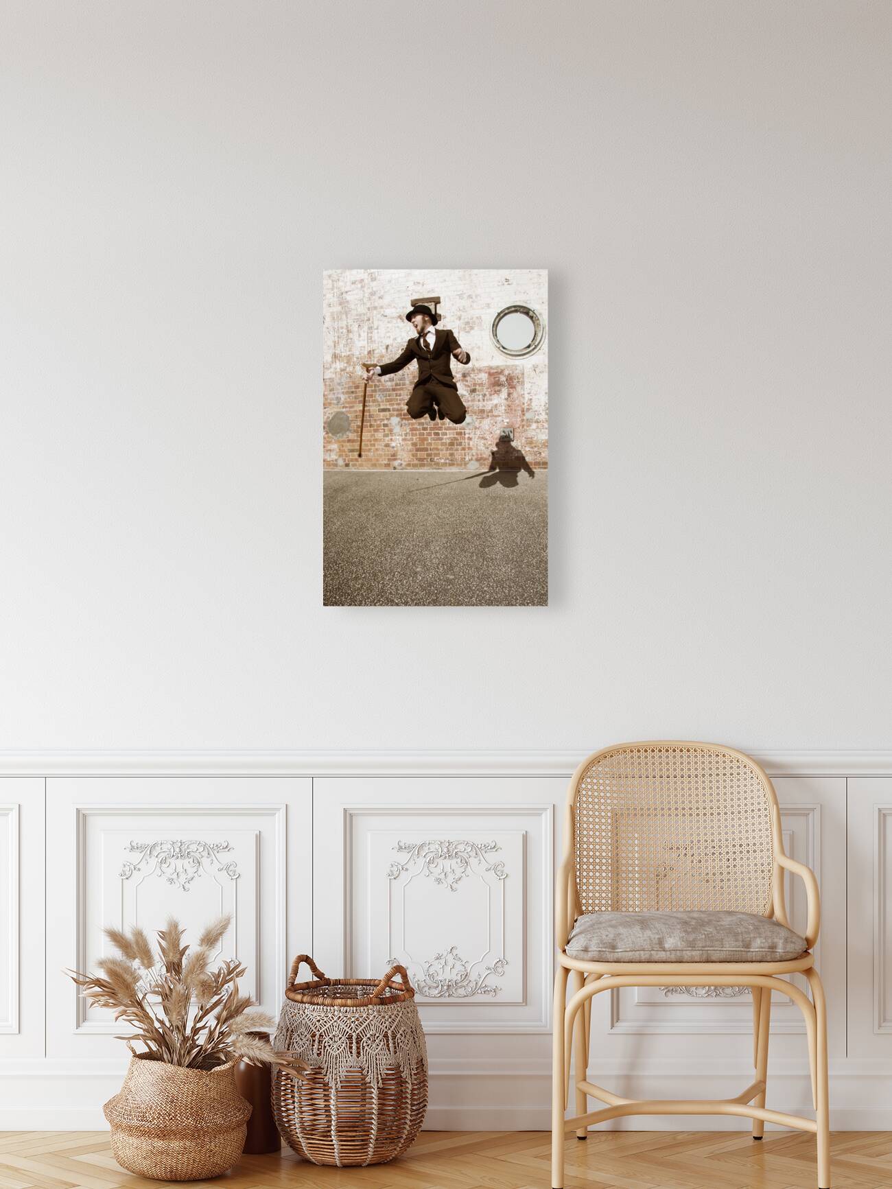 Man Jumping For Joy Reproduction