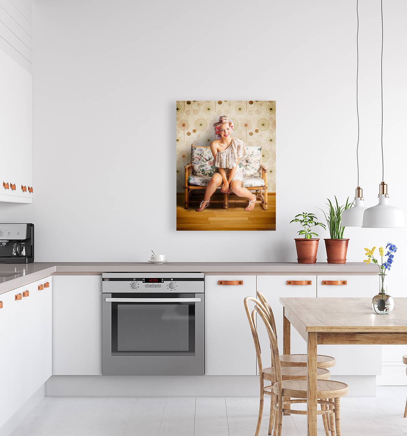 Beautiful Woman Getting New Hair Style At Salon Reproduction