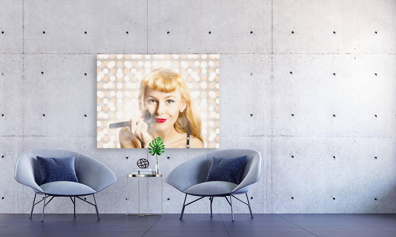 Cosmetics makeover pin up Reproduction