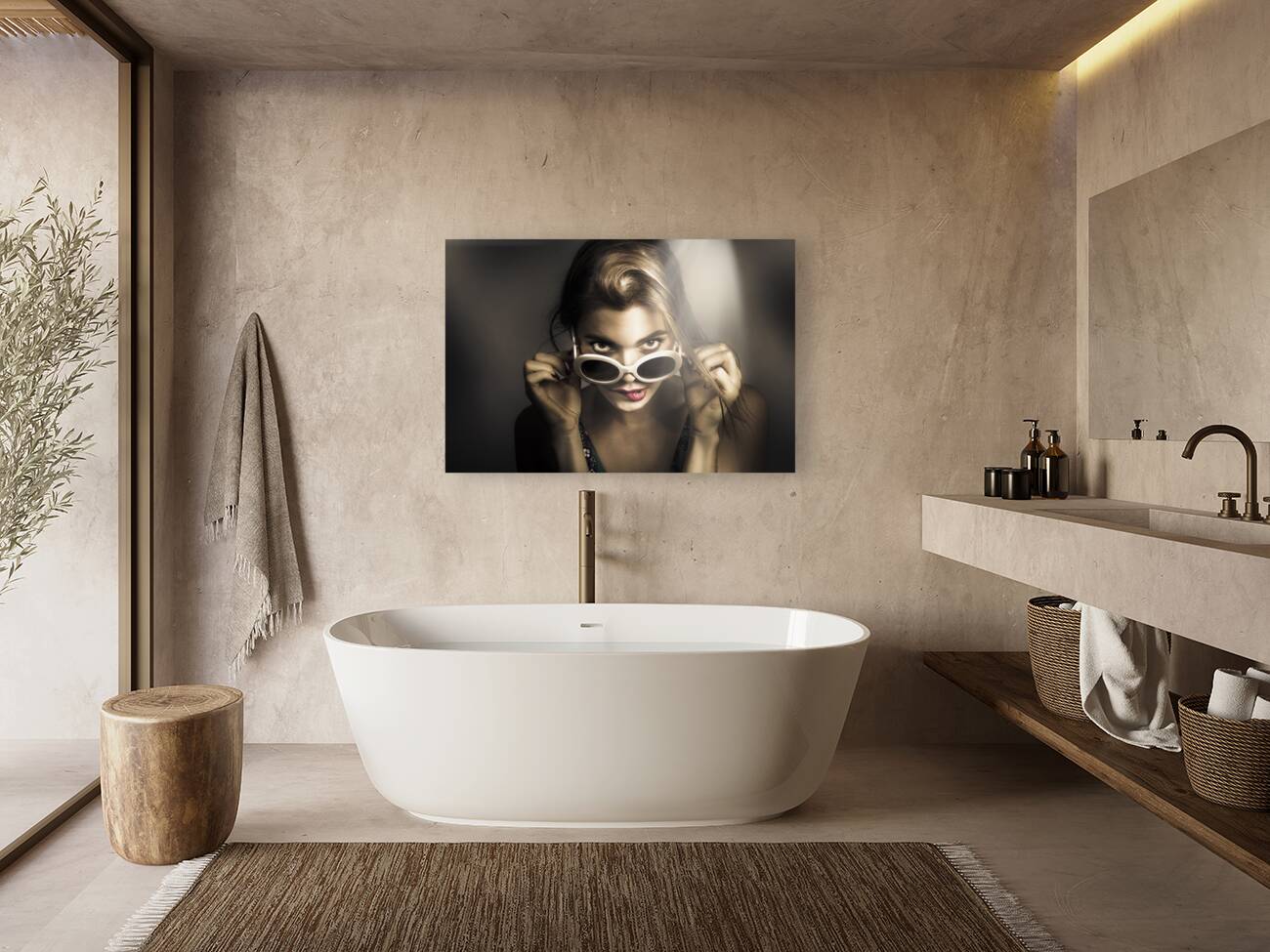 Dark fashion pinup model Reproduction