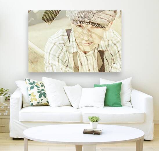 Retro typist with dream to inspire Reproduction