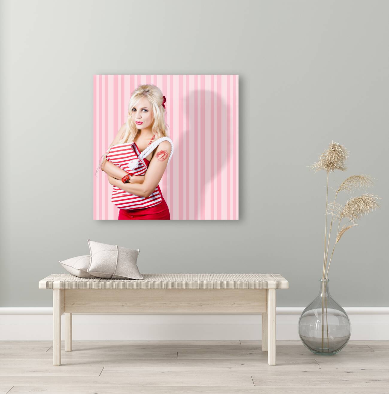 Woman In Love With Fashion Bags And Accessories Reproduction