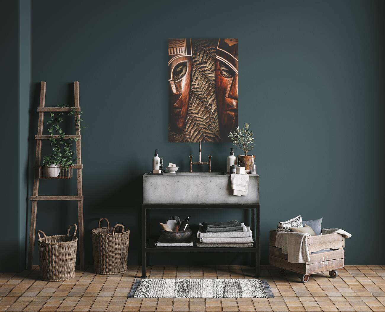 African couple masks Reproduction