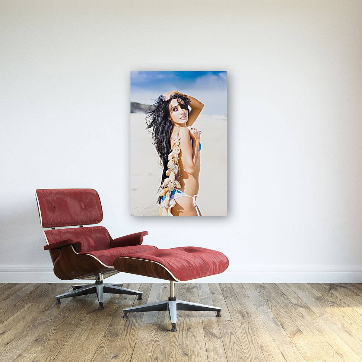 Girl Relaxing On Beach Reproduction