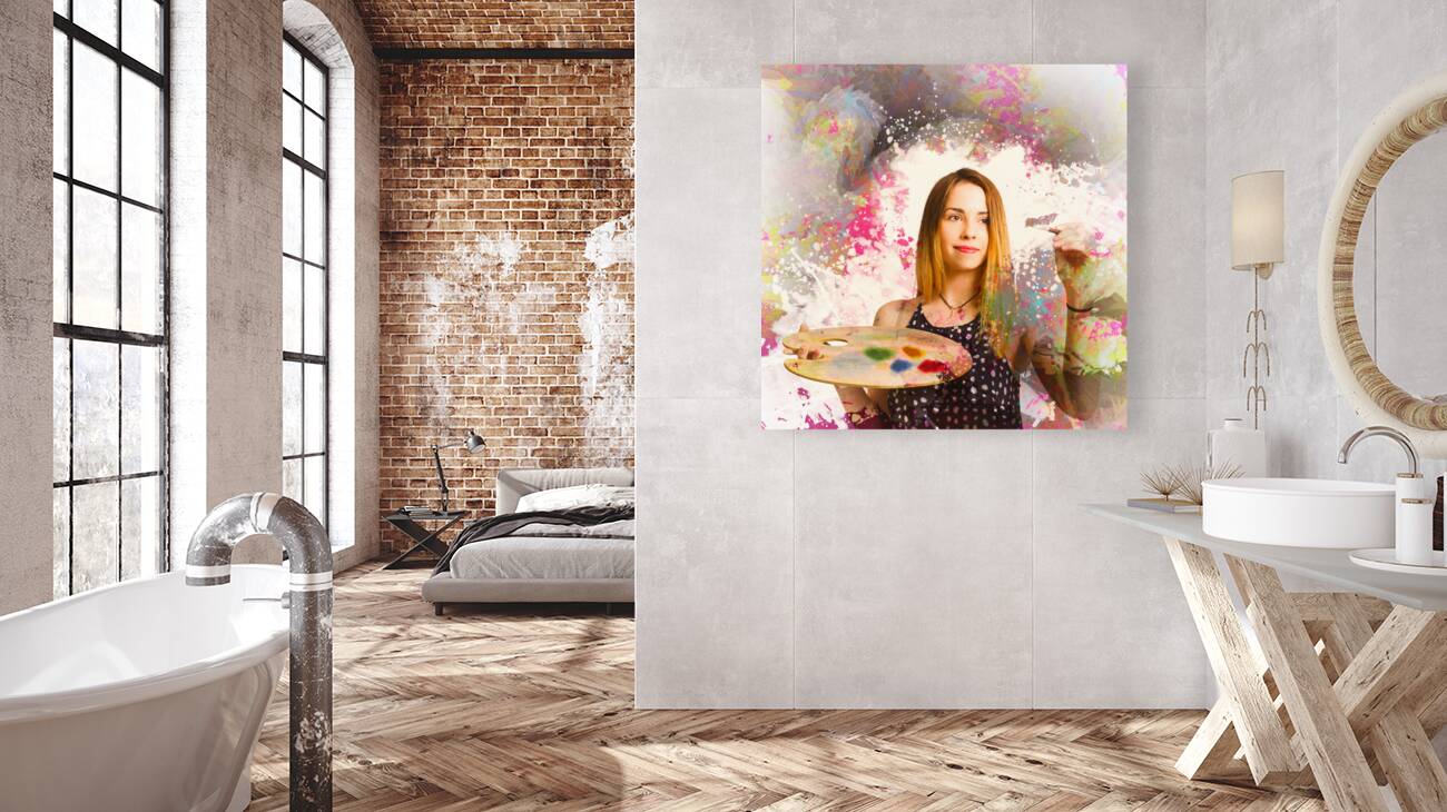 Adult art class painter Reproduction