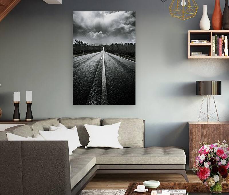 Dark stormy road to Cradle Mountain in Tasmania Reproduction
