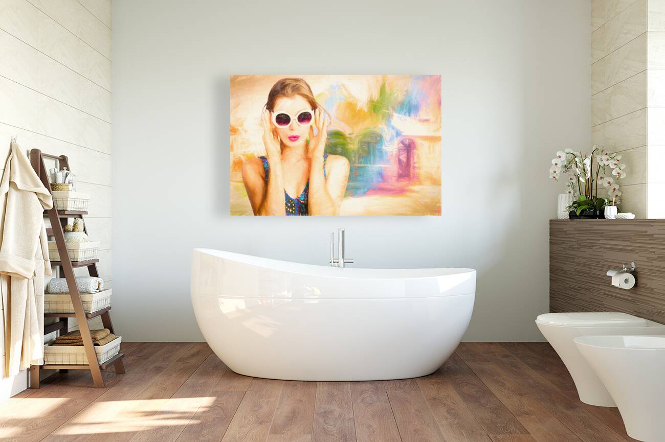 Fashion art pinup woman Reproduction