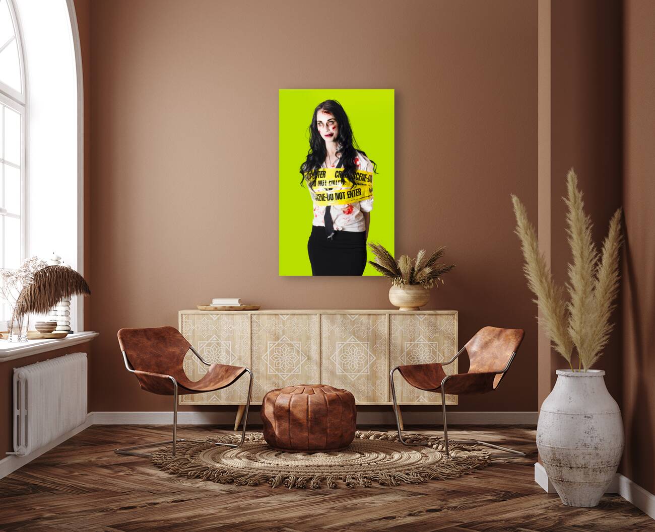 Zombie woman taped up Reproduction