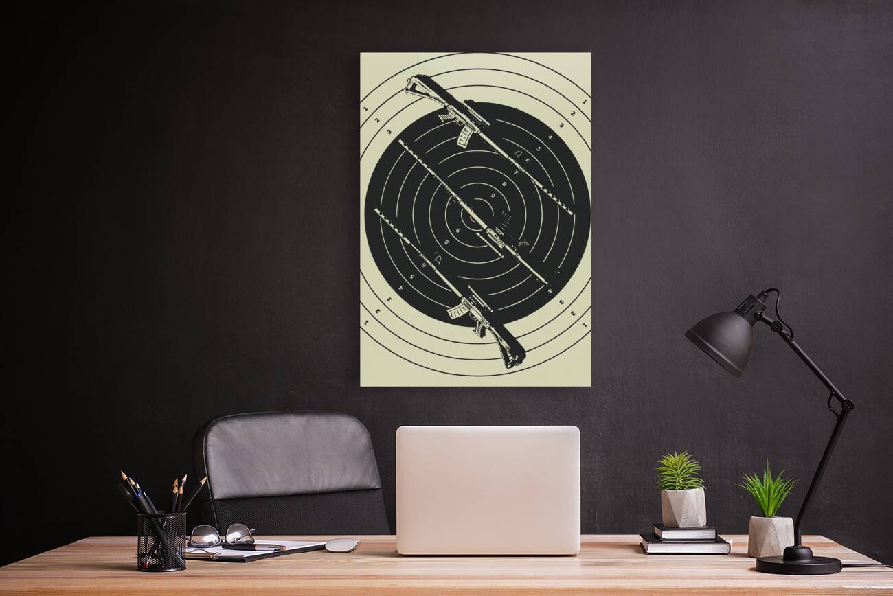 Line art rifle range Reproduction