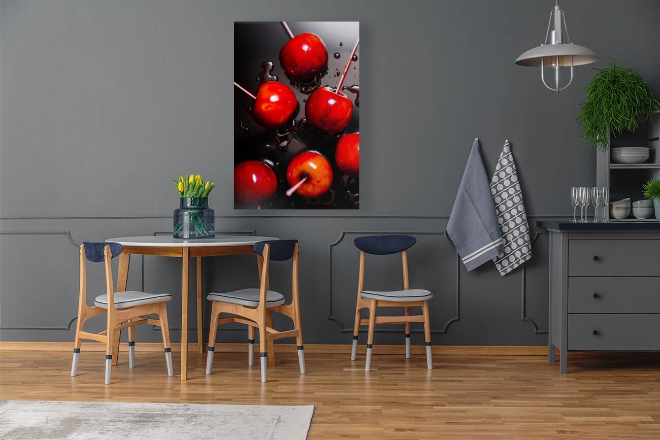 Red candy apples or apple taffy Reproduction