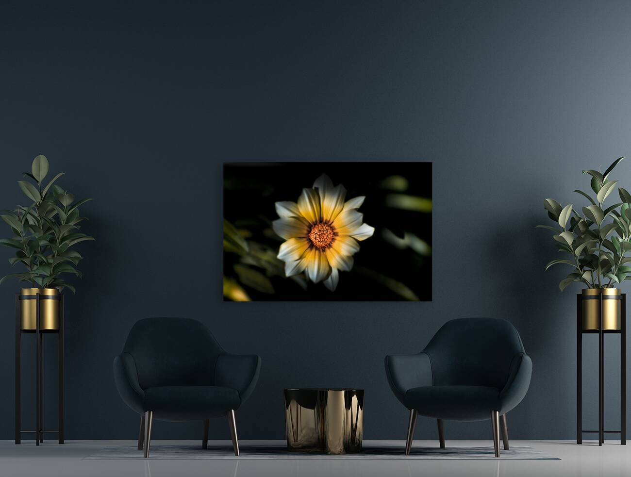 Dark Daisy Flower Reproduction