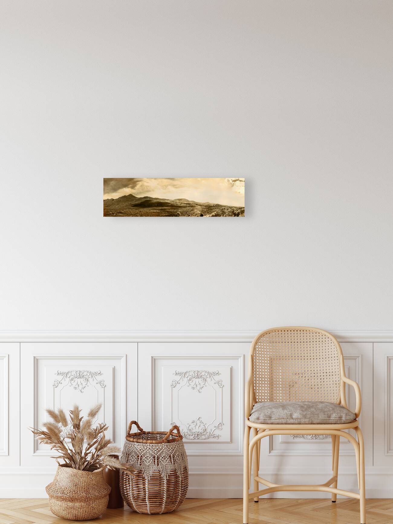 Historic Mountain Landscape In Sepia Tone Reproduction