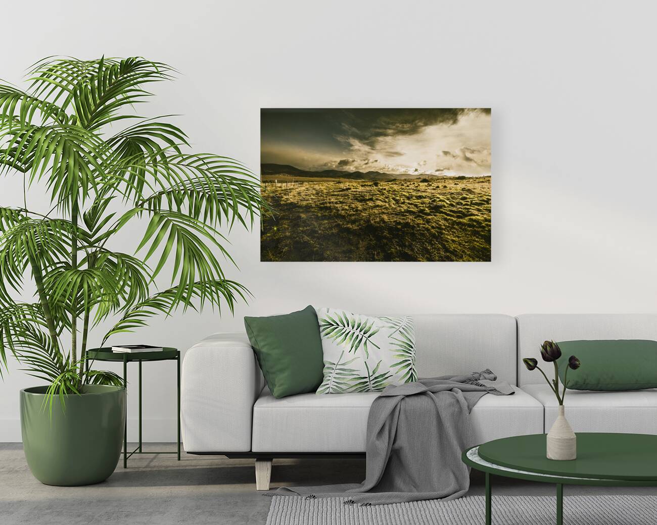 Avoca fields and mountains Reproduction