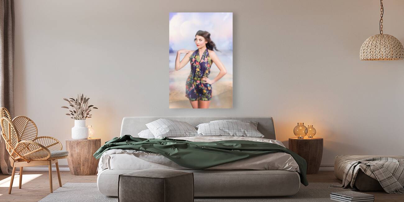 Outdoor fashion portrait. Spring twilight beauty Reproduction