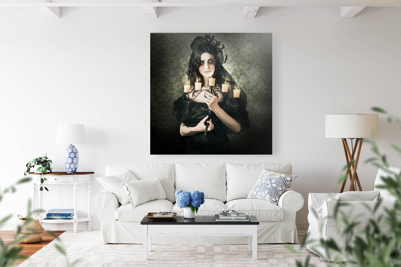 Beautiful Grunge Woman In Dark Vogue Fashion Style Reproduction