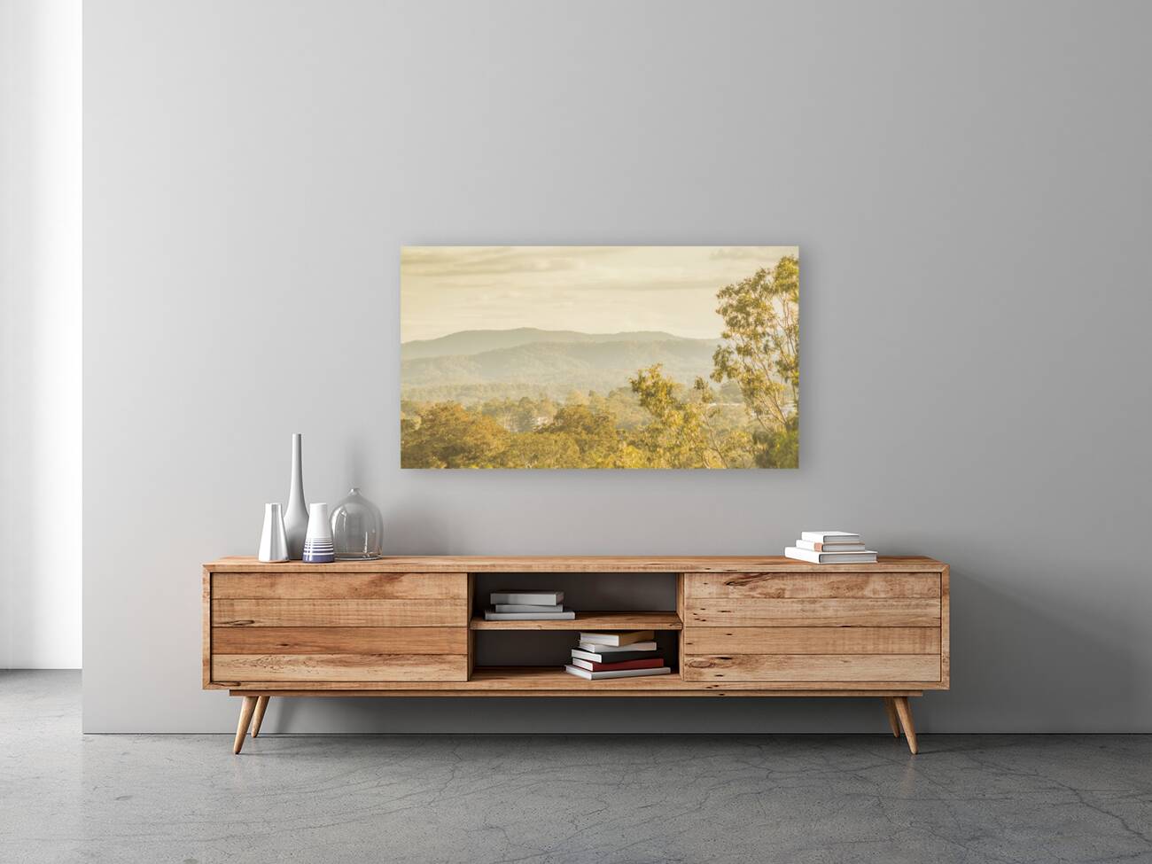 Hills trees and pastel browns Reproduction