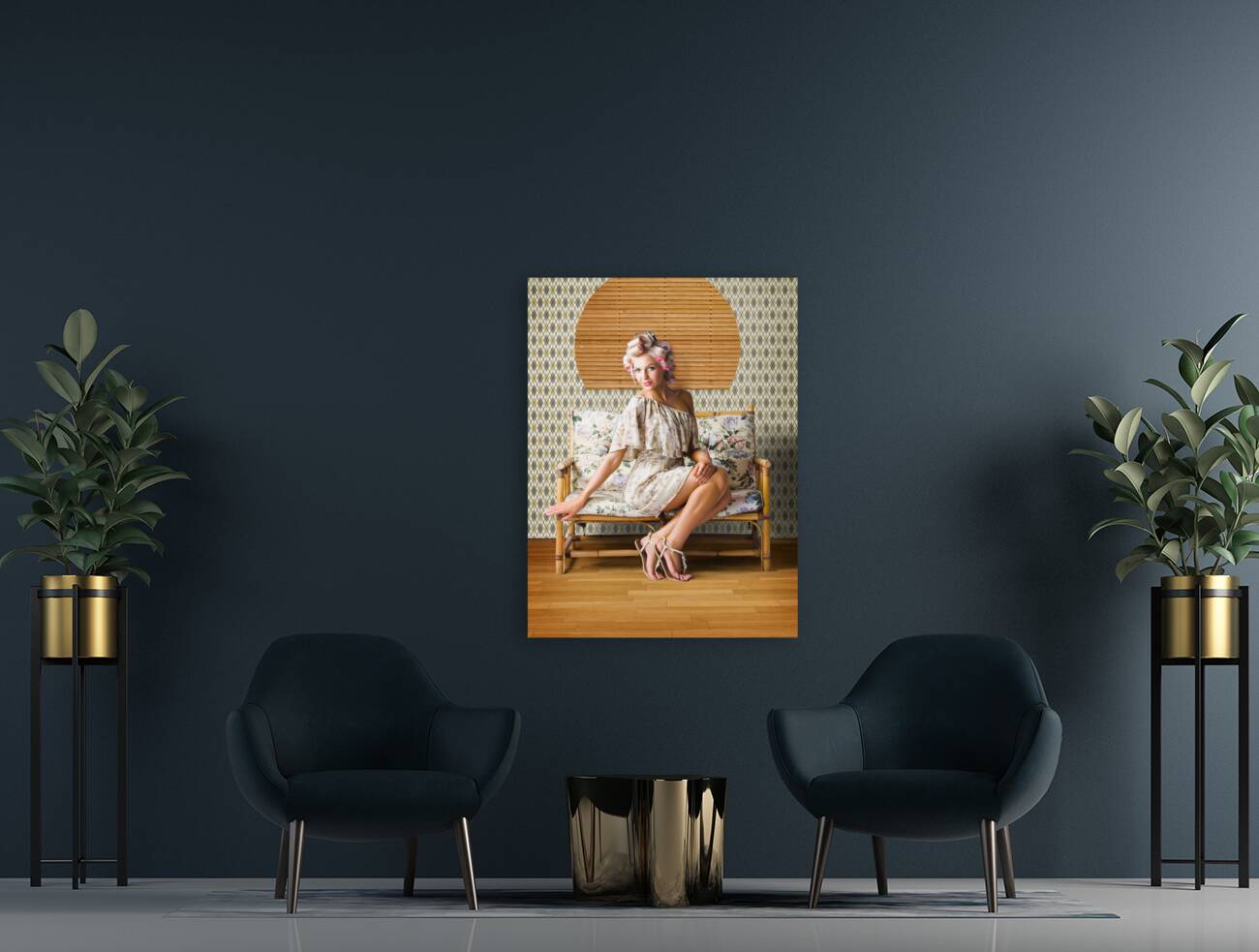 Vintage Fashion Photo Of A Sexy Blond Woman Reproduction