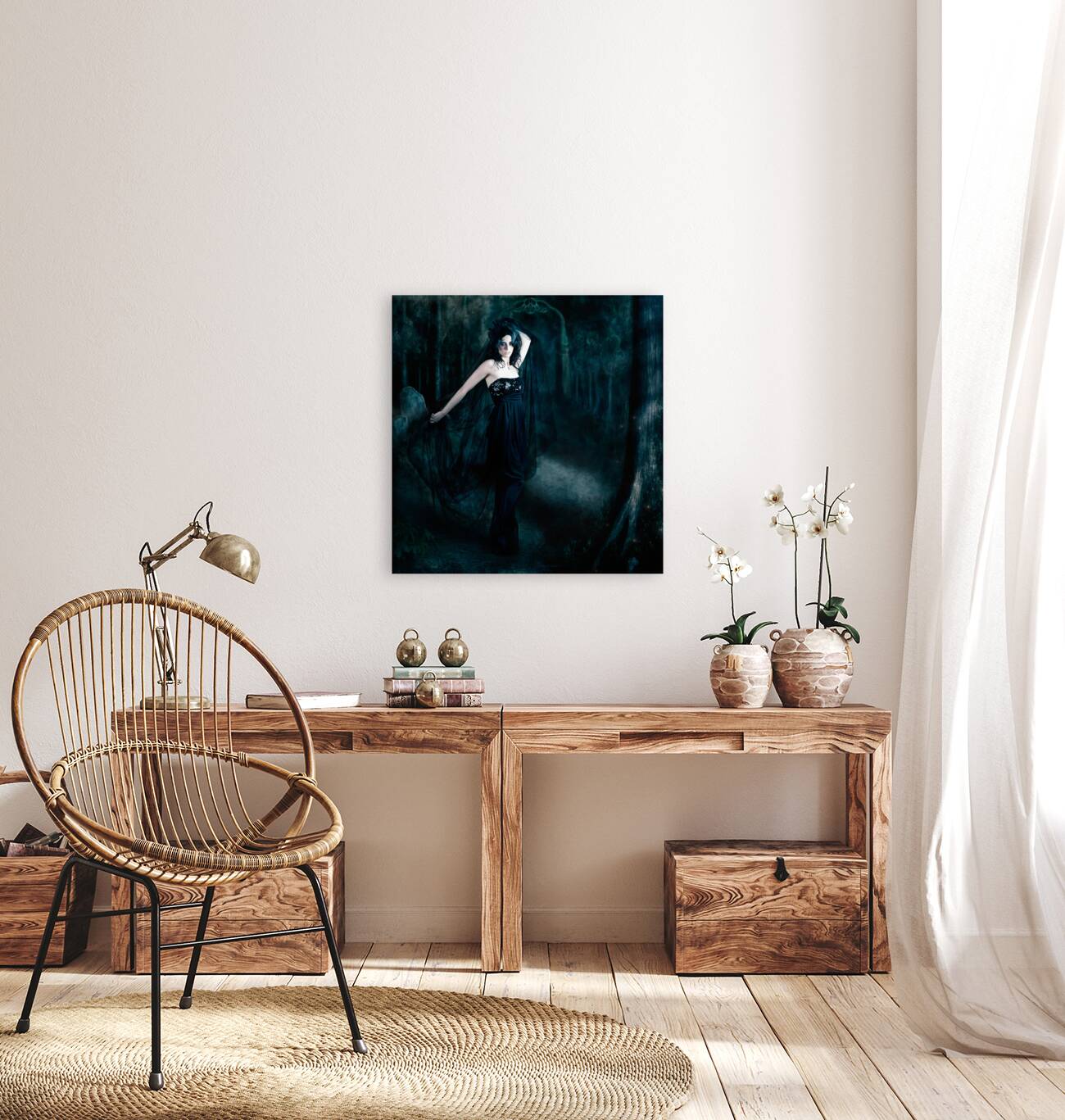 Moody portrait of an elegant mysterious woman Reproduction