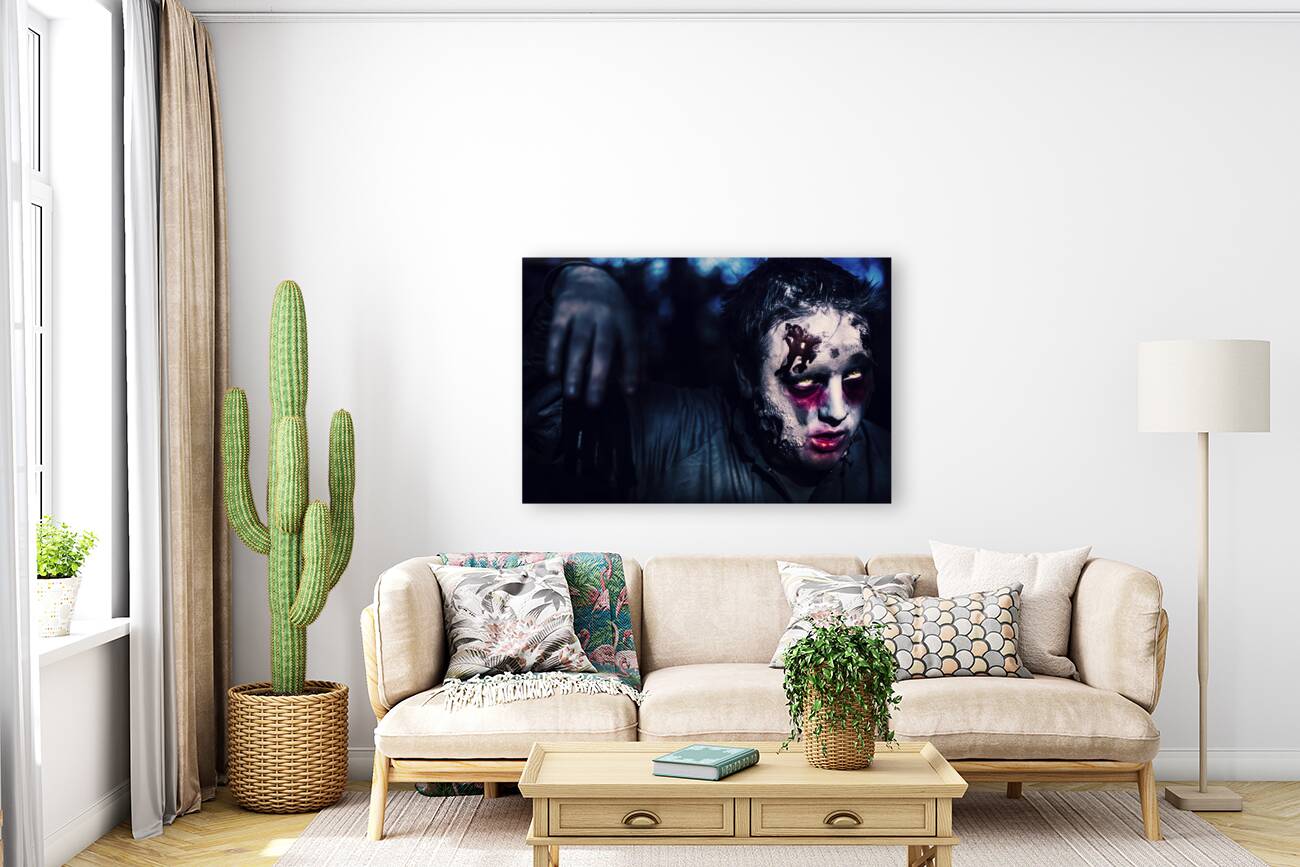 Scary zombie looking gravely ill. Monster disease Reproduction