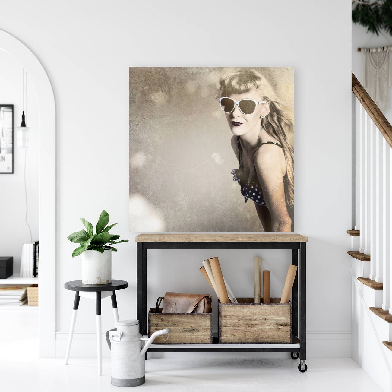 Old fashion rockabilly girl Reproduction