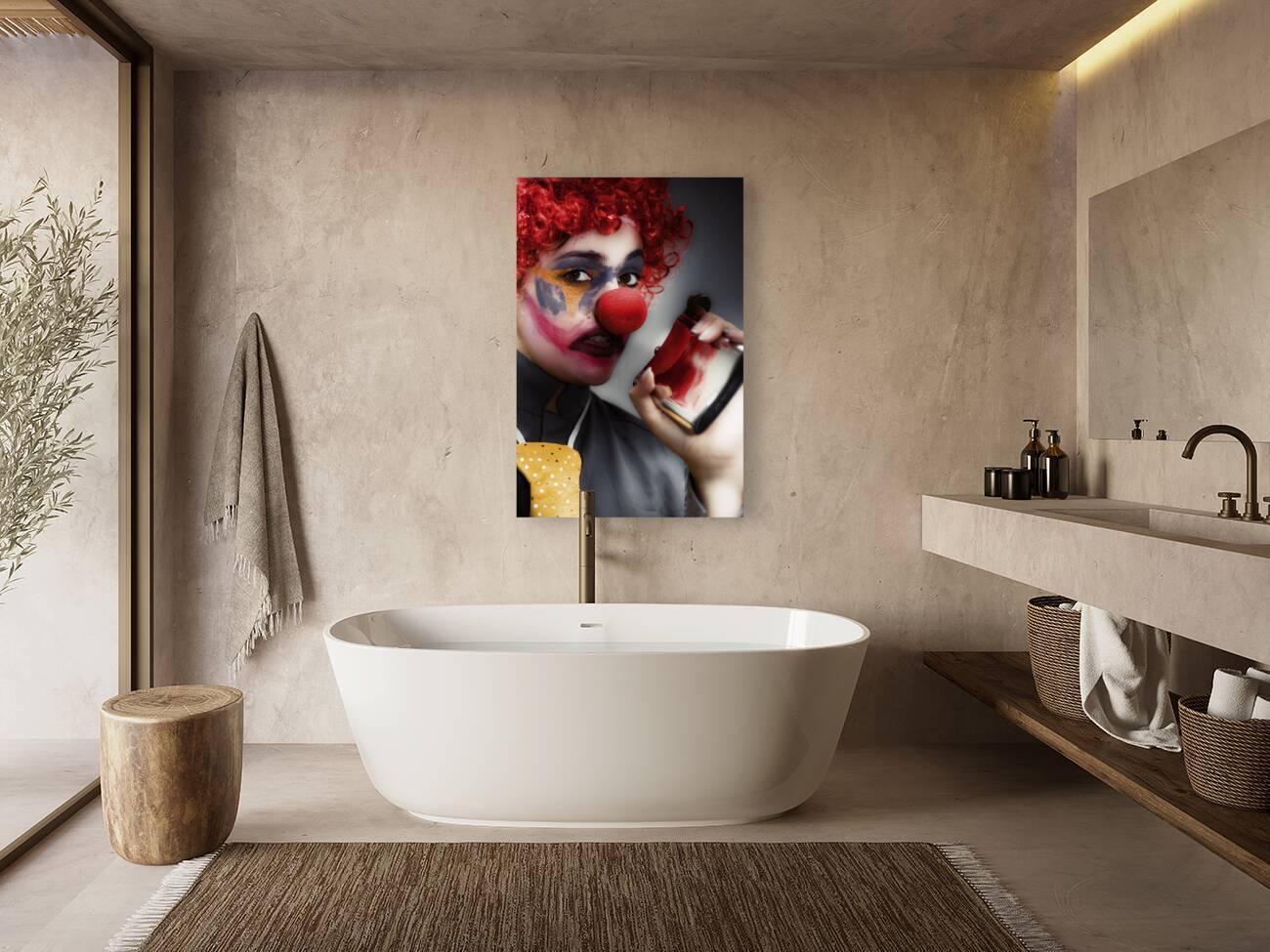 Clown Holding Flask Reproduction