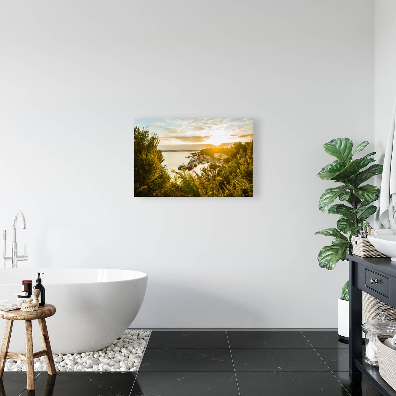 Harbouring a colourful vista Reproduction