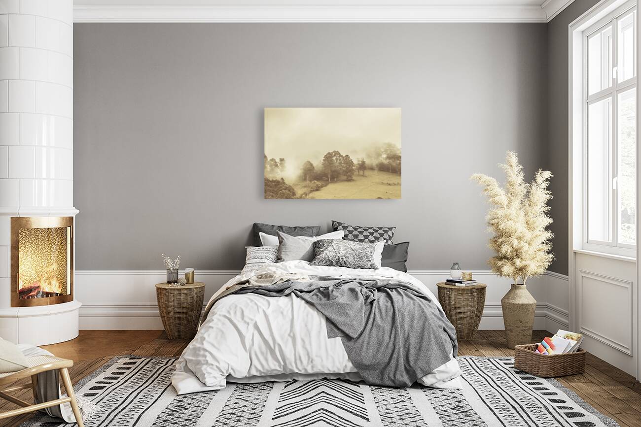 Hazy remote woodlands Reproduction