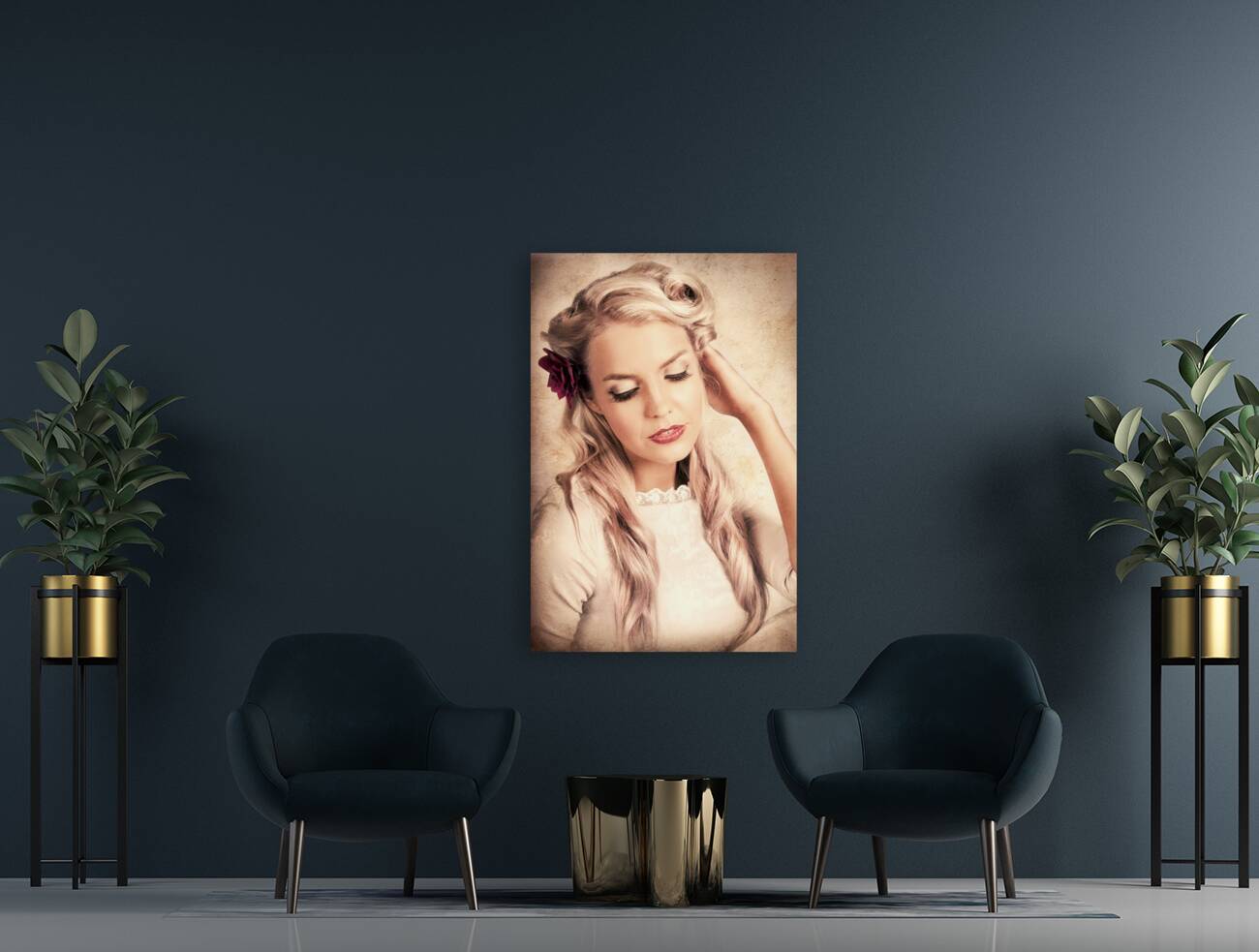 Vintage Luxury Photo Of An Elegant Beauty Queen Reproduction