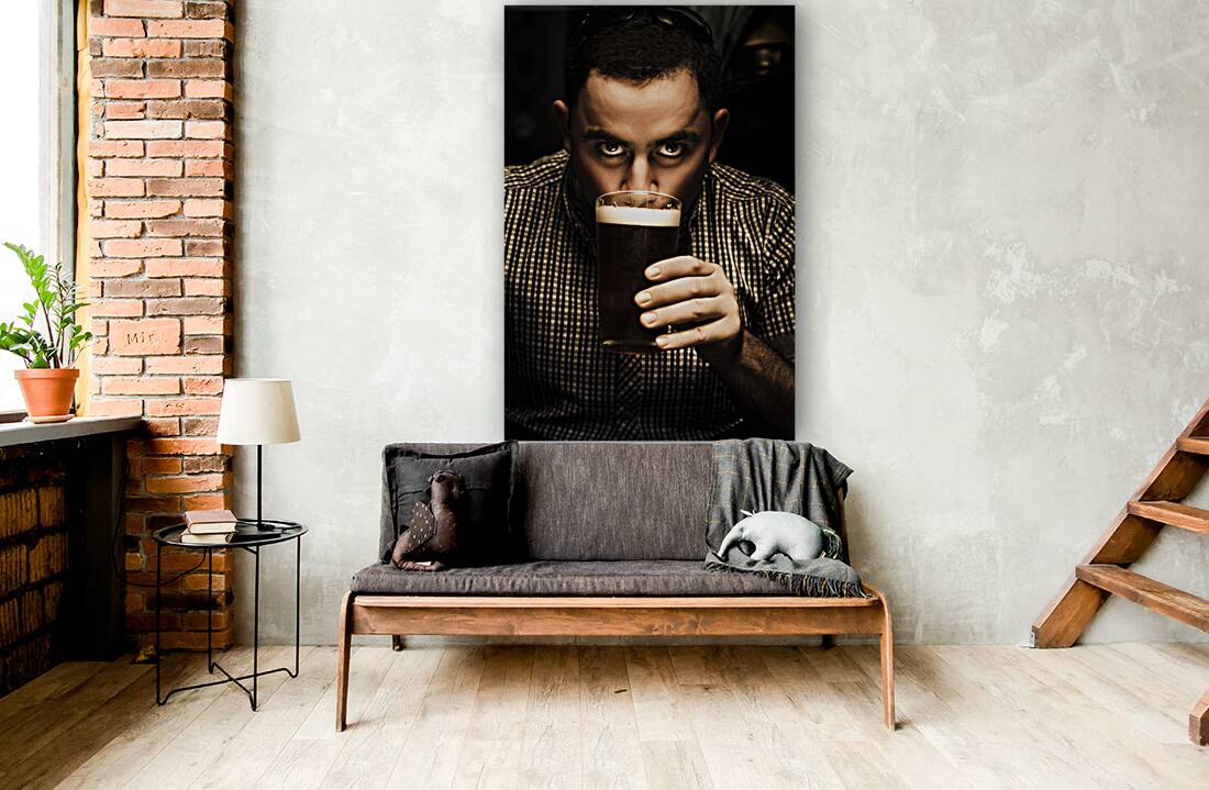 Irish man drinking beer on St Patricks Day Reproduction