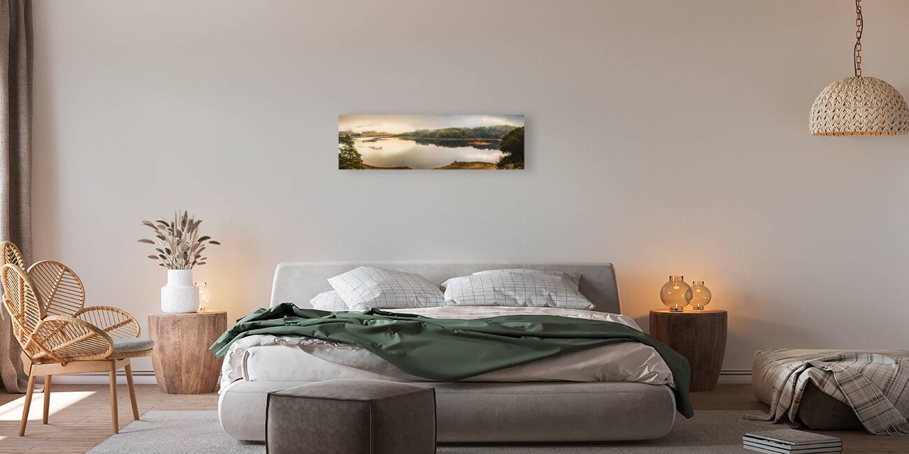 Pastel lake panorama Reproduction