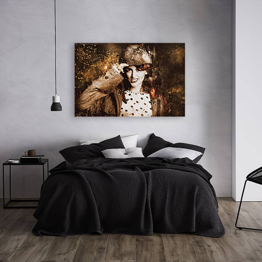 Tough pin up soldier Reproduction