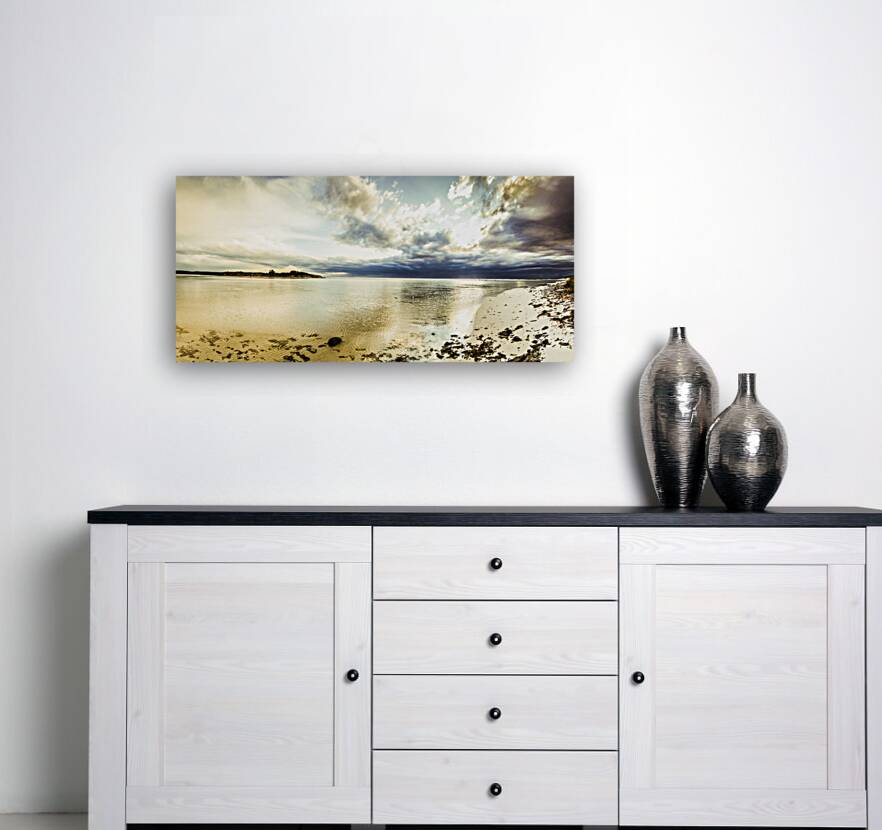 Beach panorama of a sunrise over the sea Reproduction