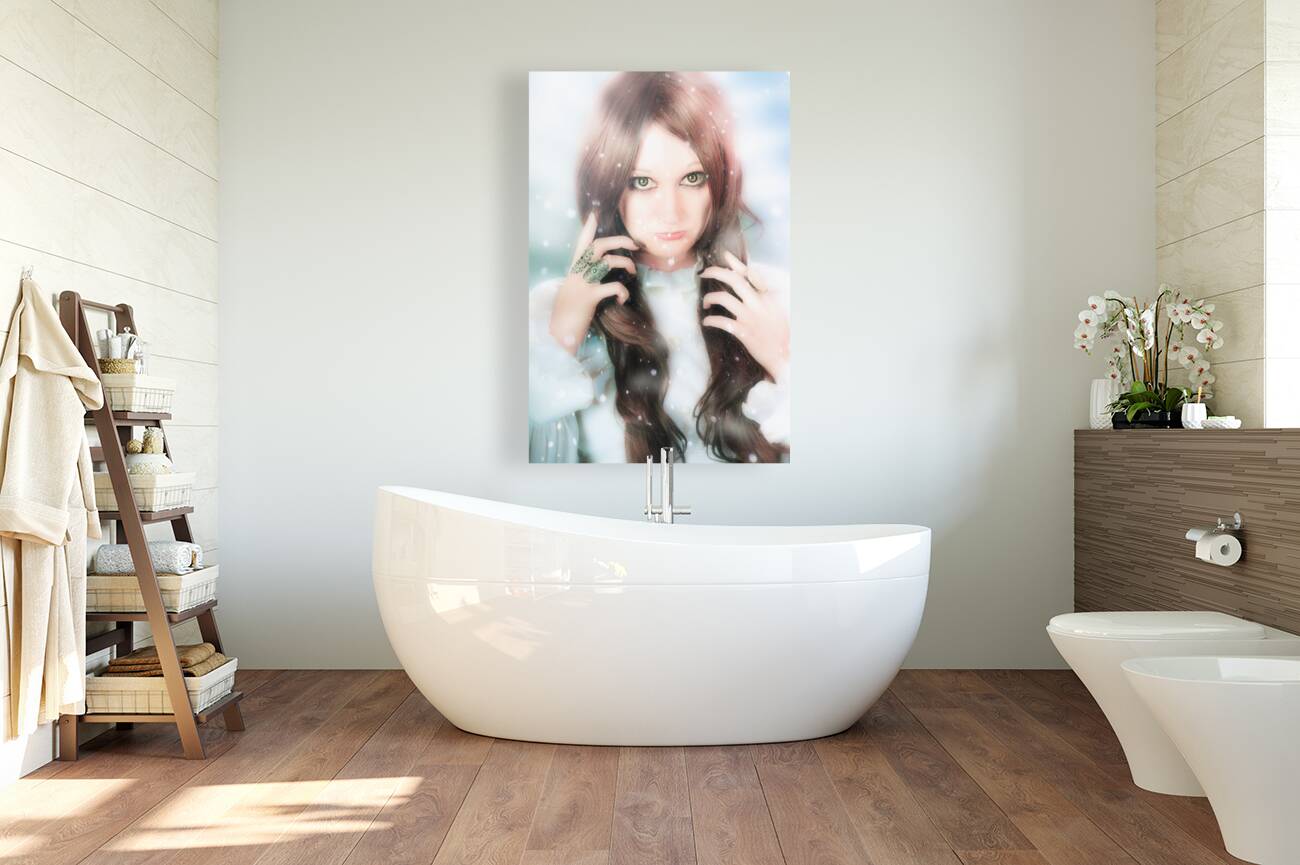 Beautiful enchanting snow princess woman Reproduction