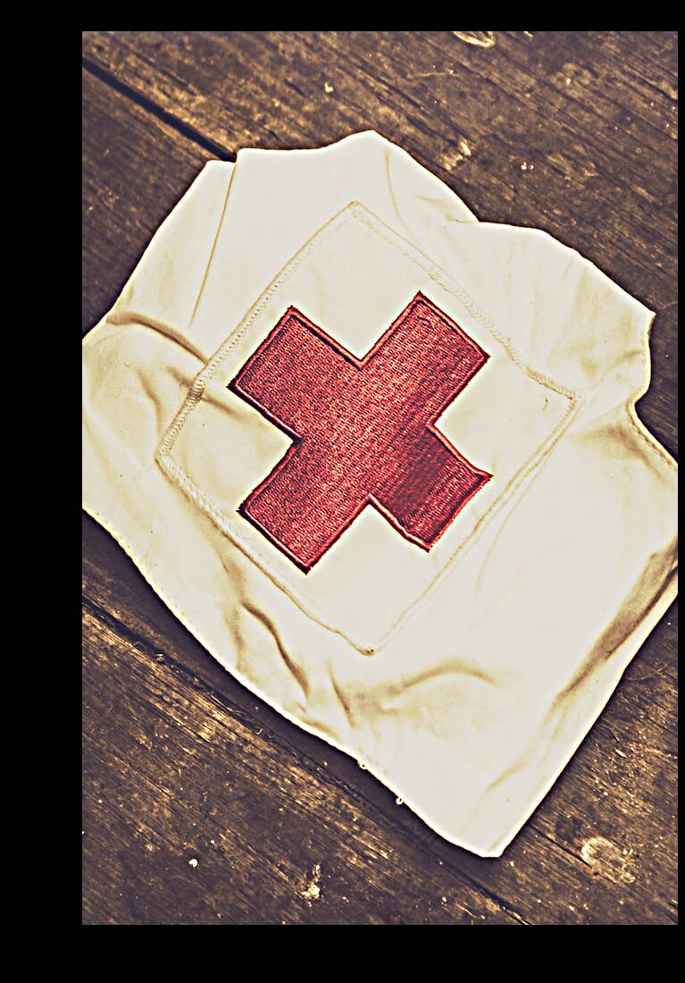 Antique nurses hat with red cross emblem Reproduction