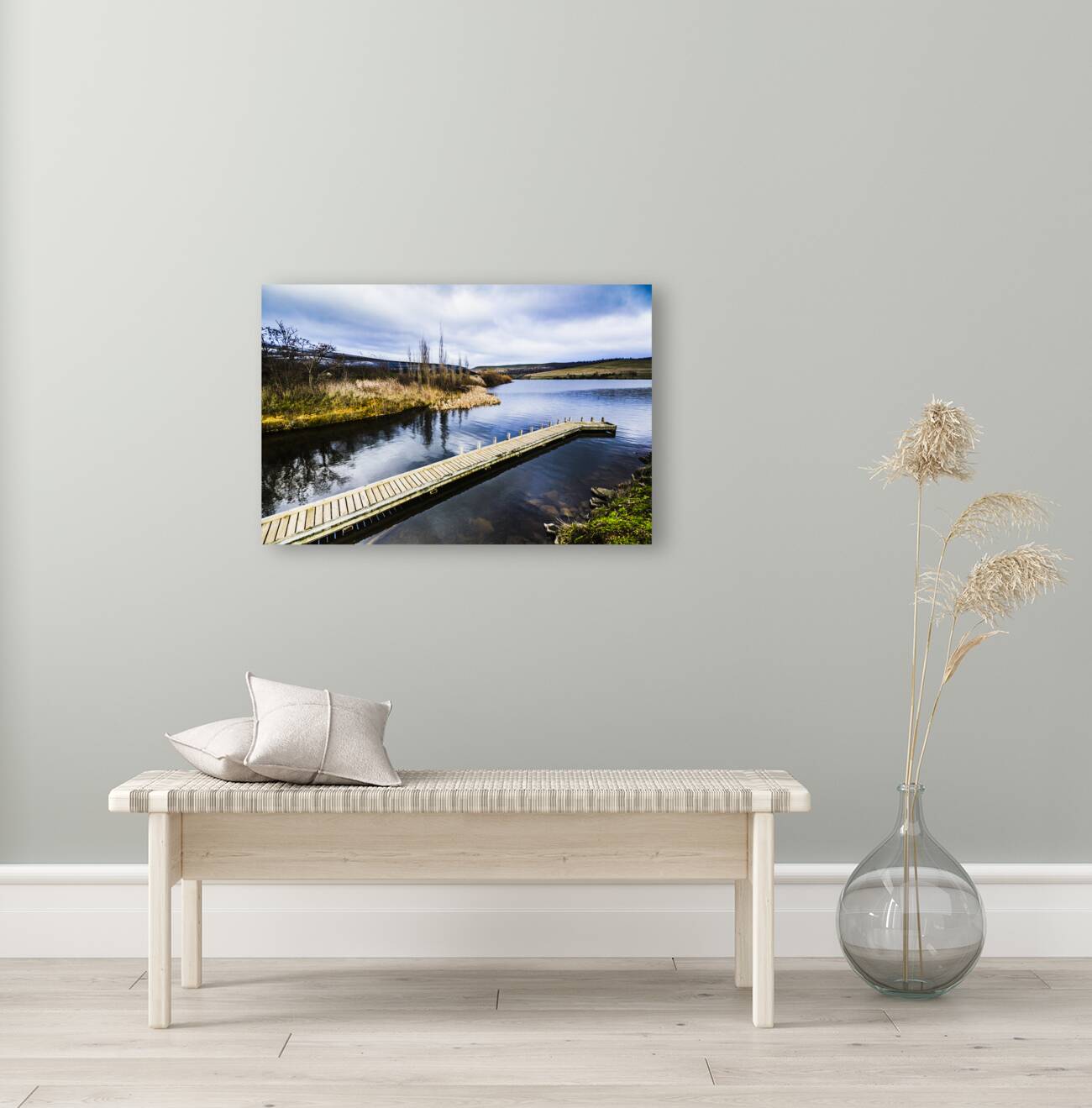 Tranquil wooden jetty Reproduction